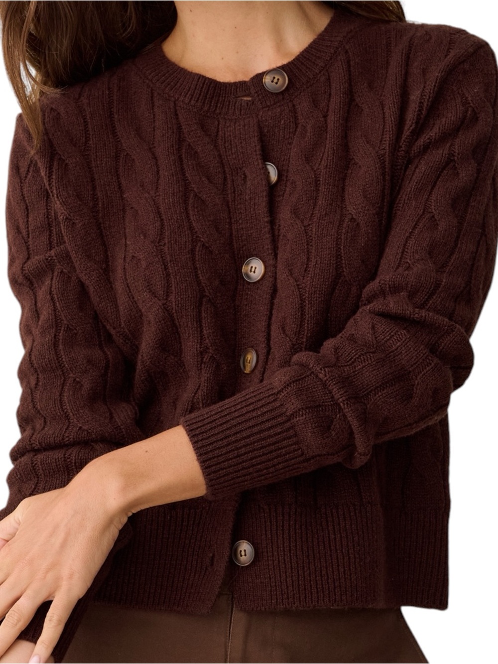 Kourt Few Moda Siena Wool Sweater Coffee Brown NWT